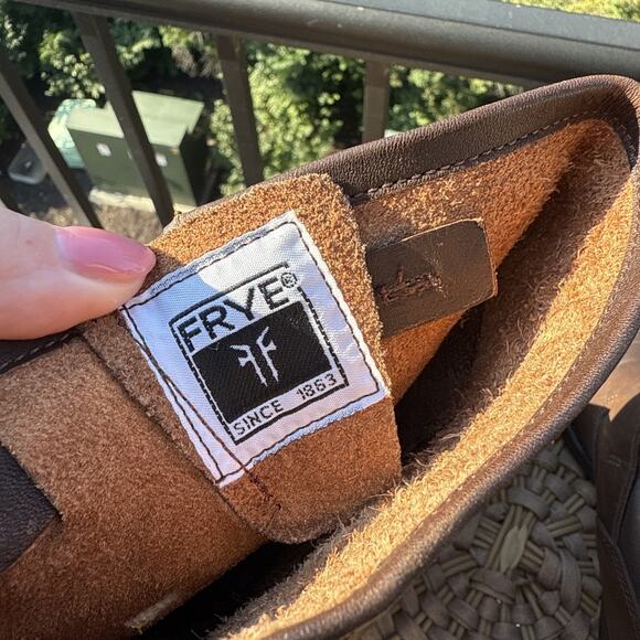 Frye Leather Brown Boots Buckle Mid Calf Pull On Right 6 Left 7 **2 Diff Sizes** - Picture 12 of 16